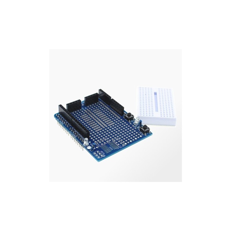Shield de prototipo con protoboard para Arduino
