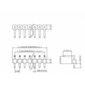 Pin Header Macho curvo 90° pack(40) azul  2.54mm