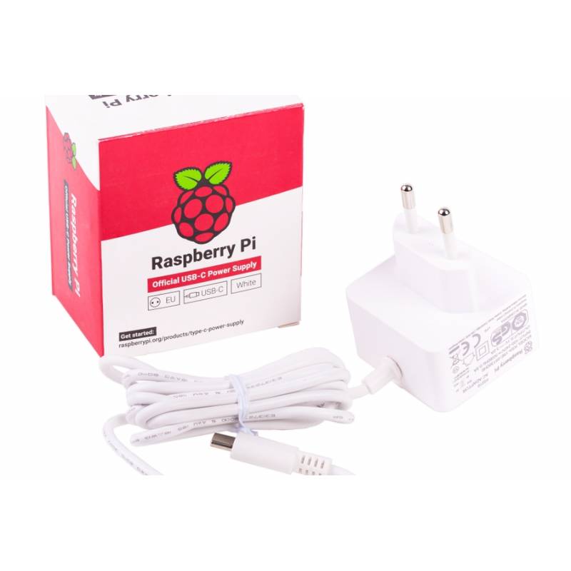 Fuente poder Raspberry Pi Usb C Original color Blanco