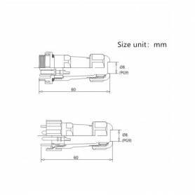 Conector IP68 ZP16 2P