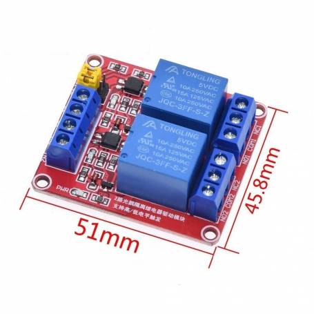 Modulo Rele 12V  2 canales