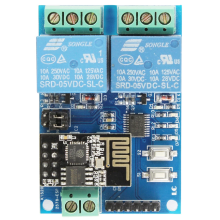 Kit ESP8266 con módulo Rele de 2 canales