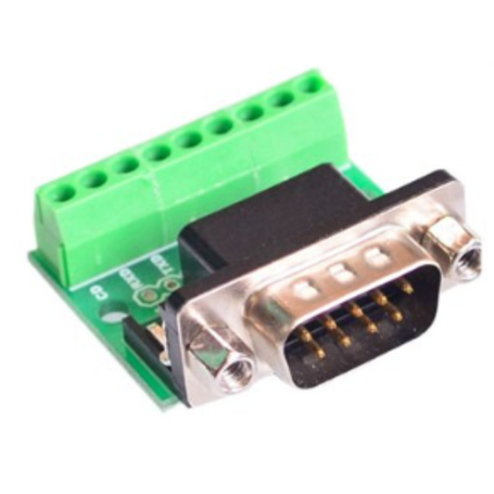 Conector DB9 Macho conversor RS232  RS485 a bornera