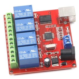 Modulo rele de 4 canales 12V Control via USB