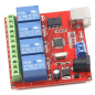 Modulo rele de 4 canales 12V Control via USB