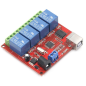 Modulo rele de 4 canales 12V Control via USB