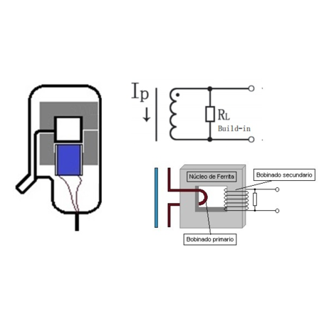 Transformador sensor de corriente alterna 20A