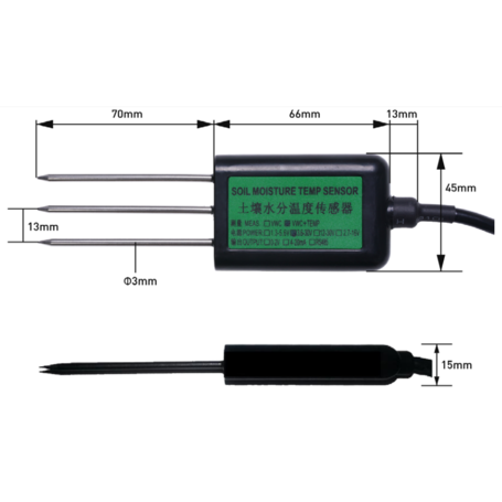 Sensor de humedad y temperatura de suelo RS485 (Soil Moisture Sensor)