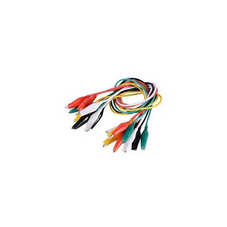 Pack Cable Caiman / Alligator Clips 10 Piezas