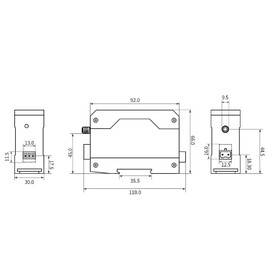 Transceptor RS485 Modbus via LoRa 433Mhz DIN cable aereo