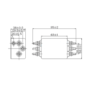 Filtro de linea EMI/EMC CW4B-40A-S 40A