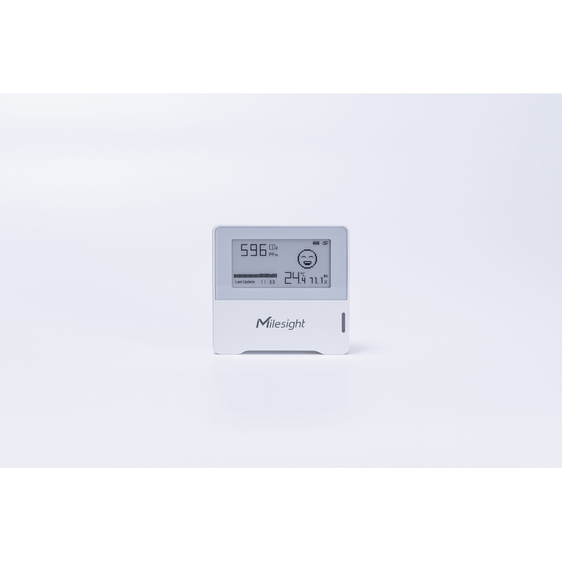 Sensor LoRaWAN de CO₂, Temperatura y Humedad con Pantalla E-Ink AM103 – Milesight Sensor LoRaWAN de CO₂, Temperatura y Humedad con Pantalla E-Ink AM103 – Milesight