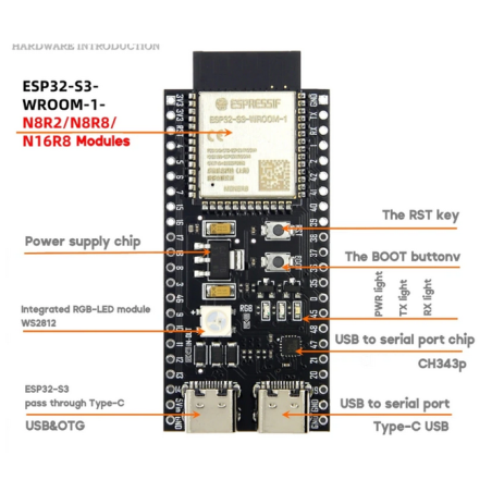 ESP32-S3 Wroom Wifi - Bluetooth - BLE 44 Pines