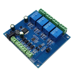 Modulo rele de 4 canales RS485/TTL de 7-24V + Carcasa montaje Riel din