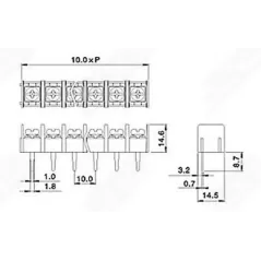 Pack 4 - Terminal Block PCB de 4 pines 10mm Pitch KF1000-4P