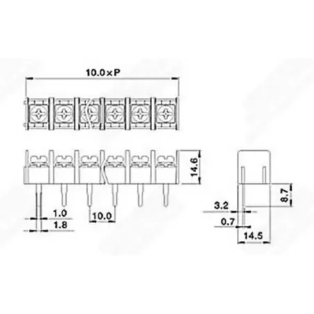 Pack 4 - Terminal Block PCB de 4 pines 10mm Pitch KF1000-4P