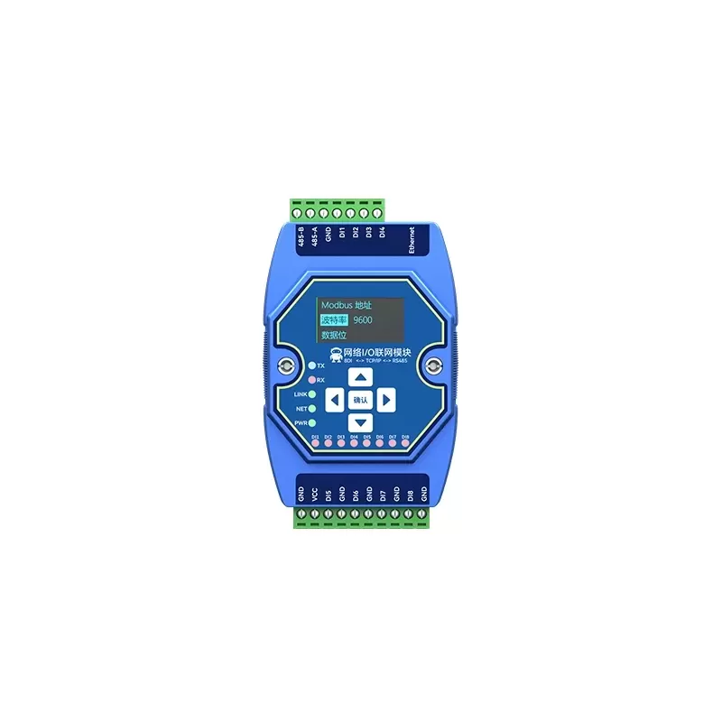 Modulo adquisicion 8DI Modbus TCP/IP RS485 con pantalla