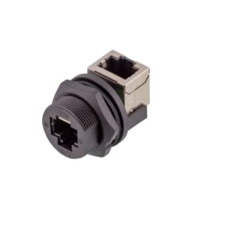 Conector RJ45 IP67 Panel Pasante Angulo Recto 90°