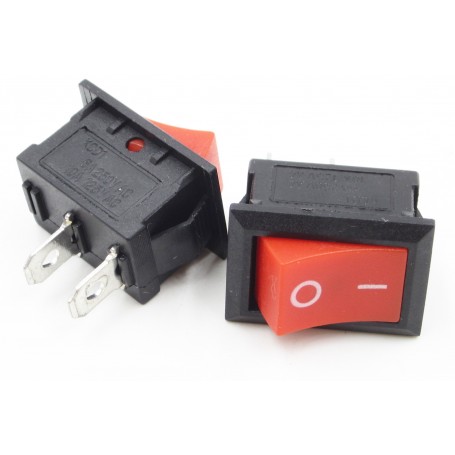 Interruptor switch ON-OFF 10A KDC1-101 Rojo y Negro
