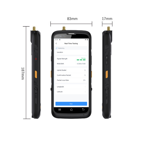 Tester de Red LoRaWAN FT101 – Milesight, Field Tester portátil con pantalla táctil