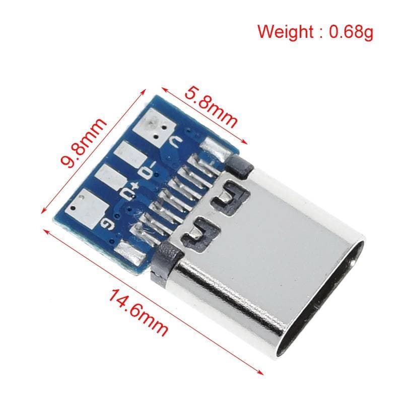 Conector adaptador USB tipo C macho  a PAD