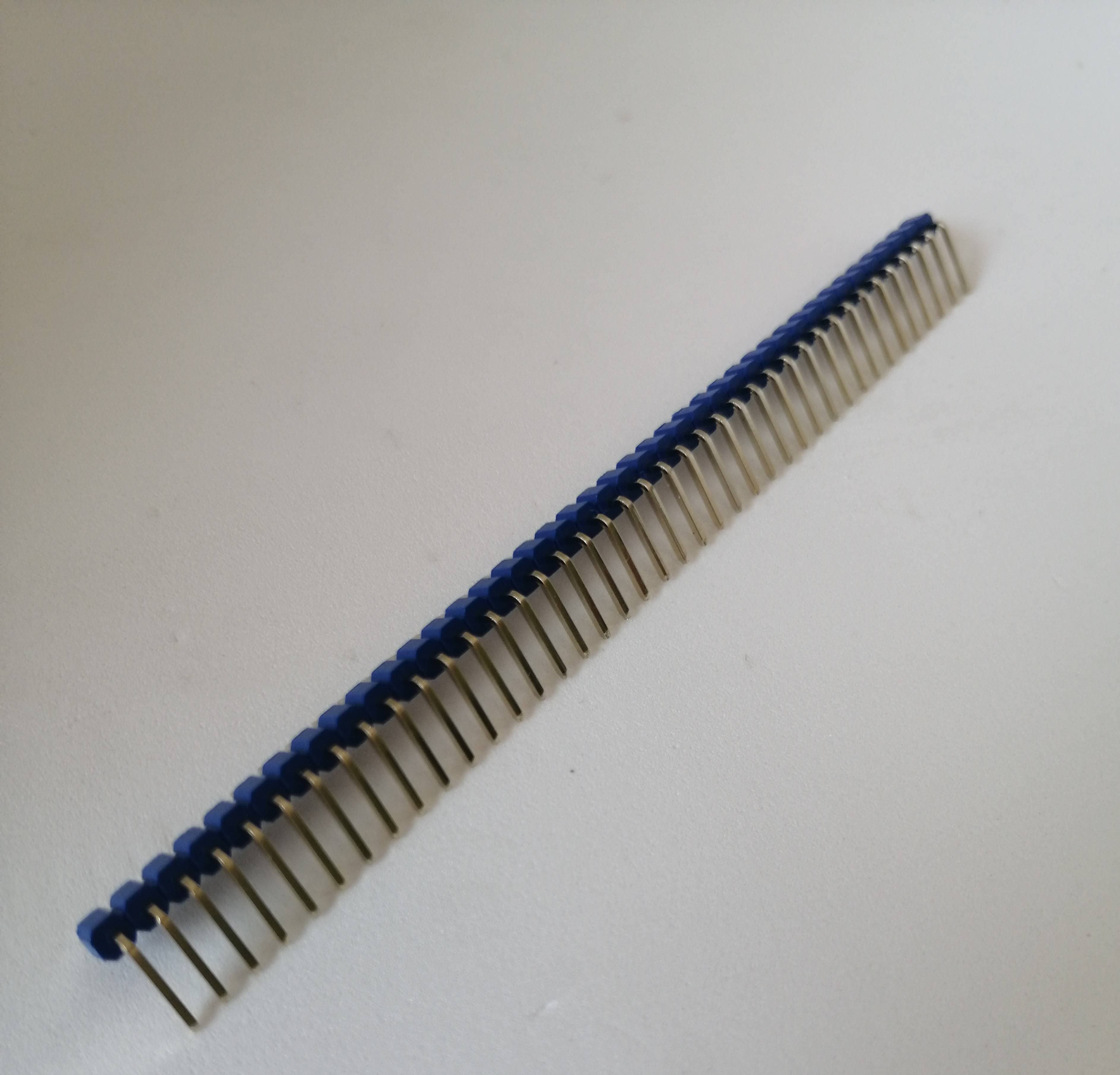 Pin Header Macho curvo 90° pack(40) azul  2.54mm