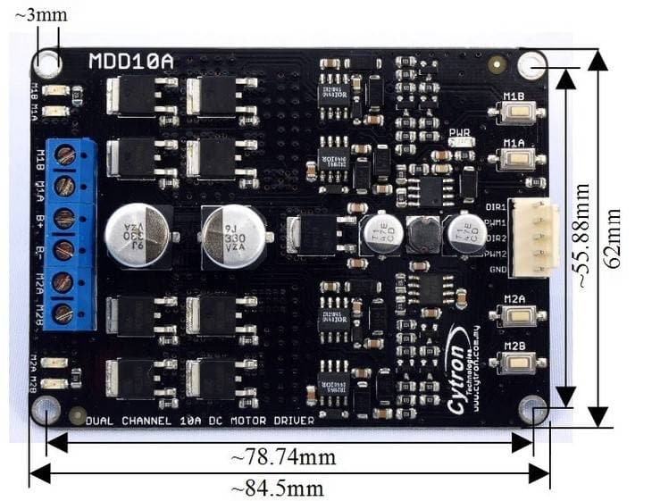Controlador de motor 10A MDD10A 2 canales - Cytron