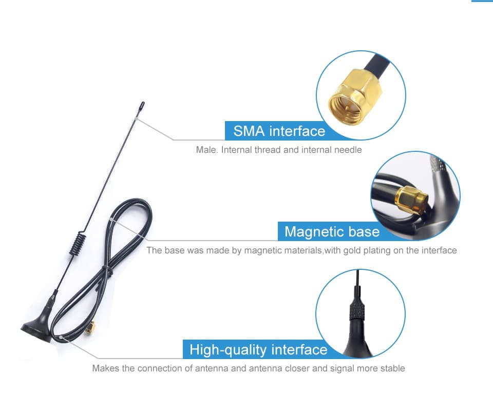 Antena 3.5dBi 915Mhz SMA base magnetica LoRa LoRaWAN TX915-XPL-100