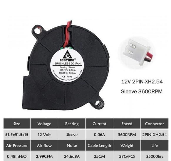 Ventilador 5015 Blower 5v