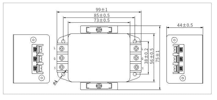 Filtro de linea EMI/EMC CW4-30A-RD con soporte lateral