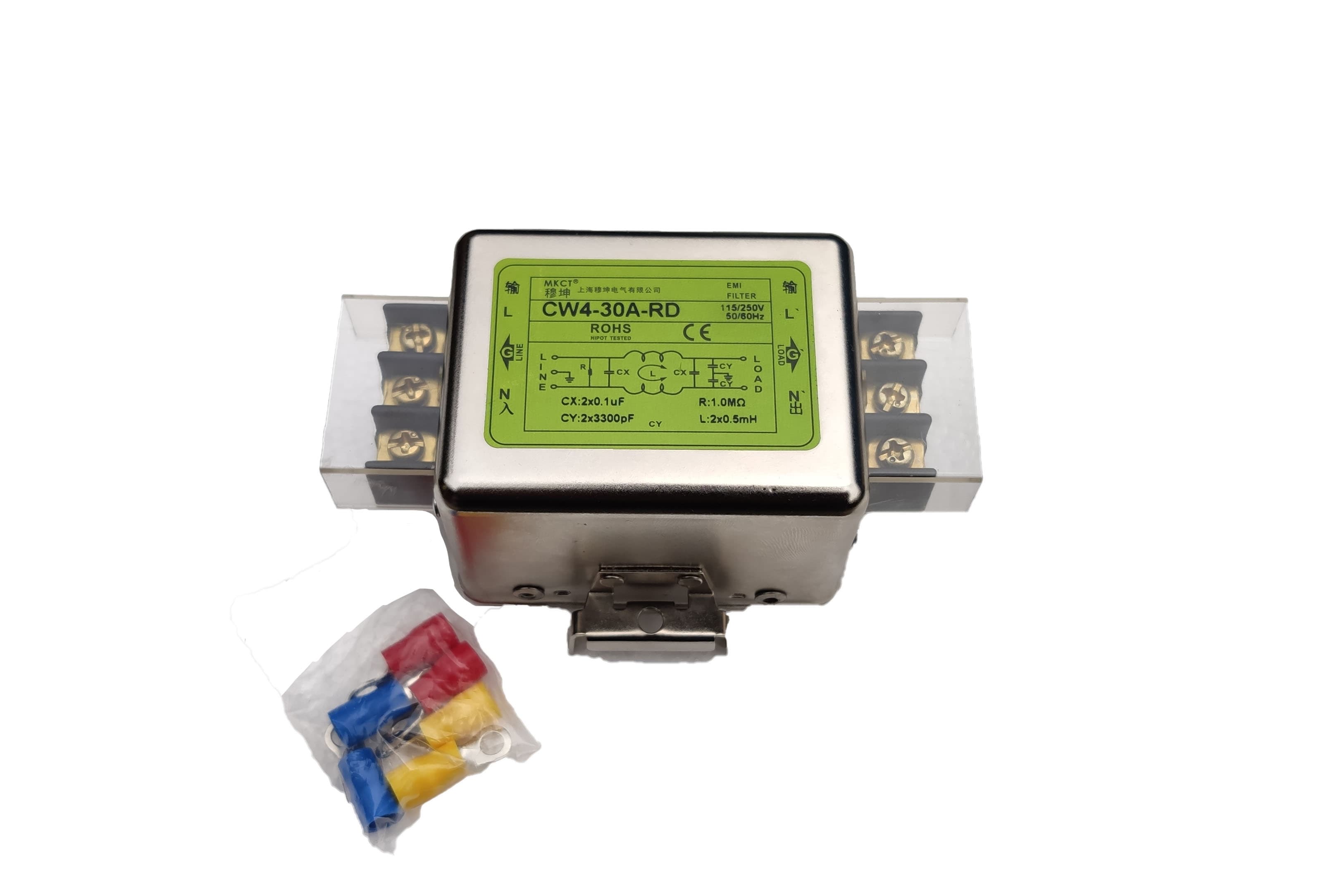 Filtro de linea EMI/EMC CW4-30A-RD con soporte lateral