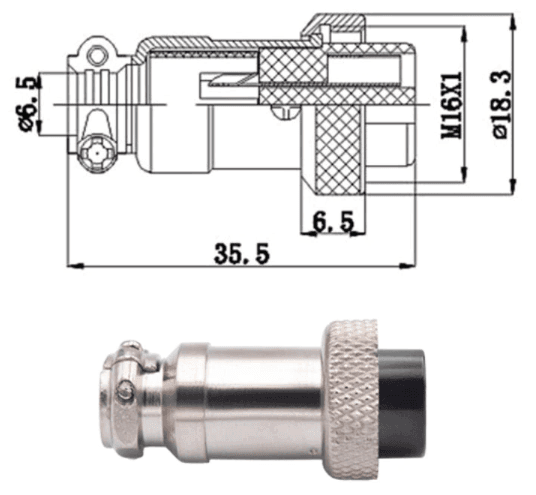 Conector de aviacion GX16-7  7P