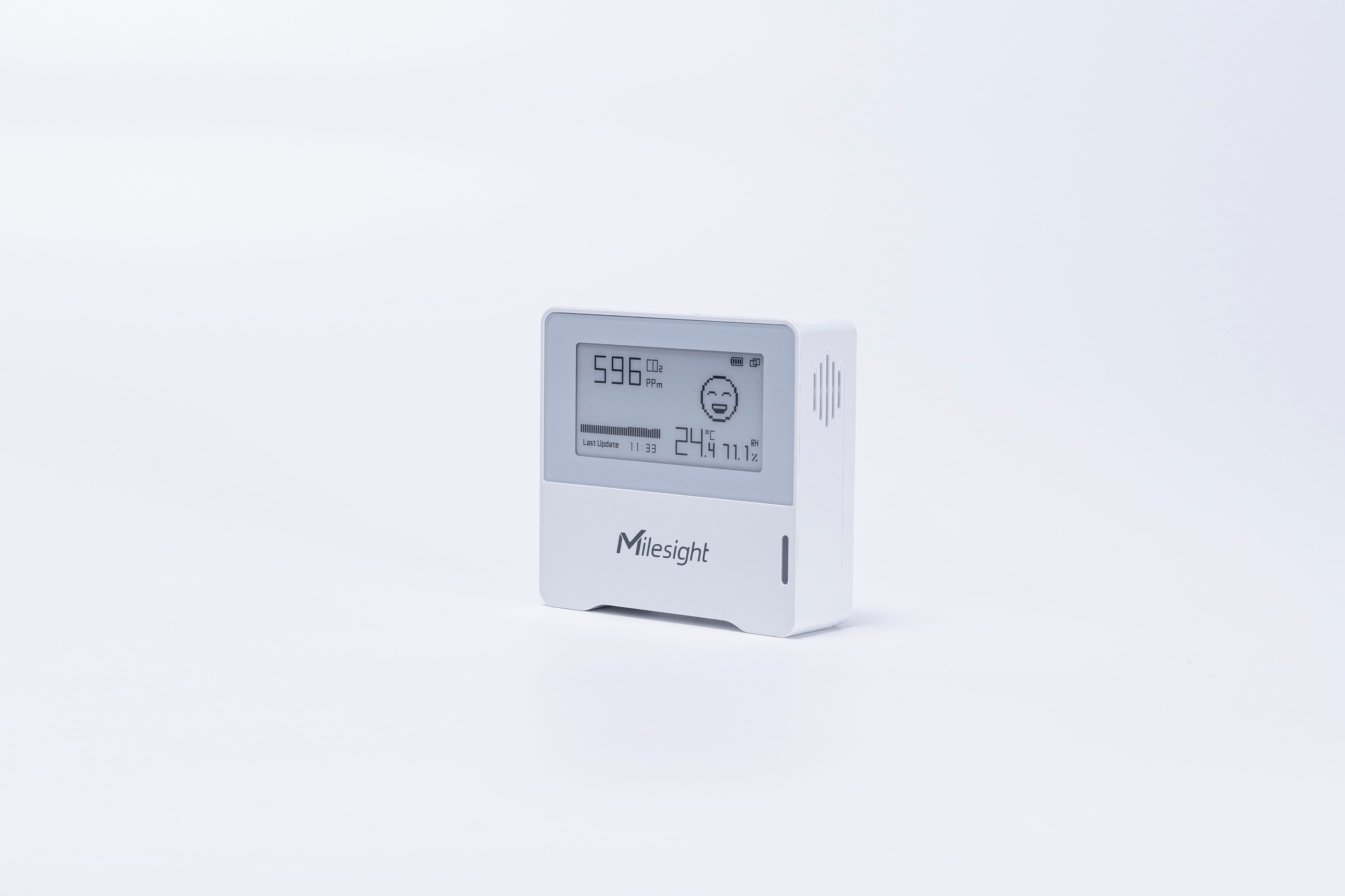 Sensor LoRaWAN de CO₂, Temperatura y Humedad con Pantalla E-Ink AM103 – Milesight