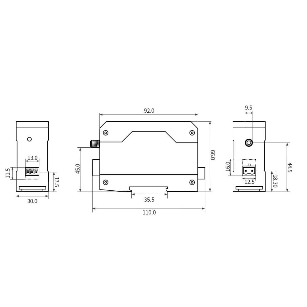Transceptor RS485 Modbus via LoRa 915Mhz DIN cable aereo E95-DTU(900SL30-485) - Ebyte