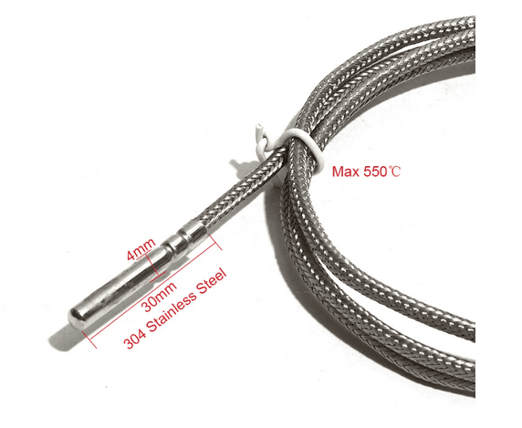 Sonda PT100 3 Hilos de Alta Temperatura -50 a +550°C