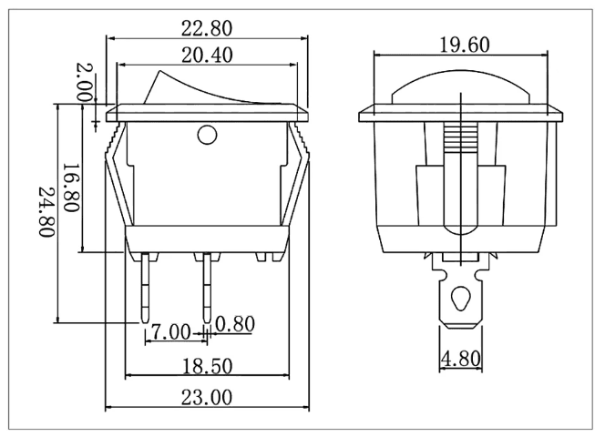 Interruptor Switch Redondo KCD1-105 color rojo