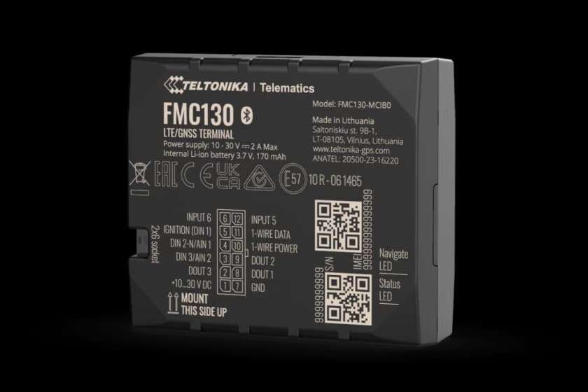Rastreador GPS 4G LTE Bluetooth FMC130 - Teltonika