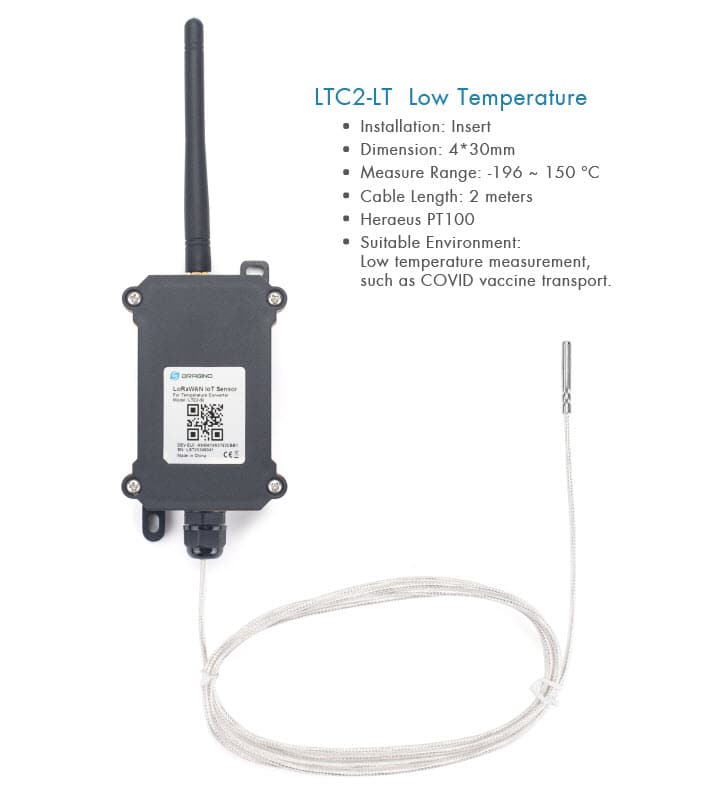 Sensor de Temperatura Industrial LoRaWAN - Dragino LTC2-LT