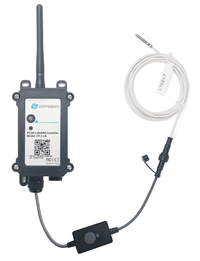 Transmisor de Temperatura LoRaWAN para Sonda PT100 LTC1-LB – Dragino