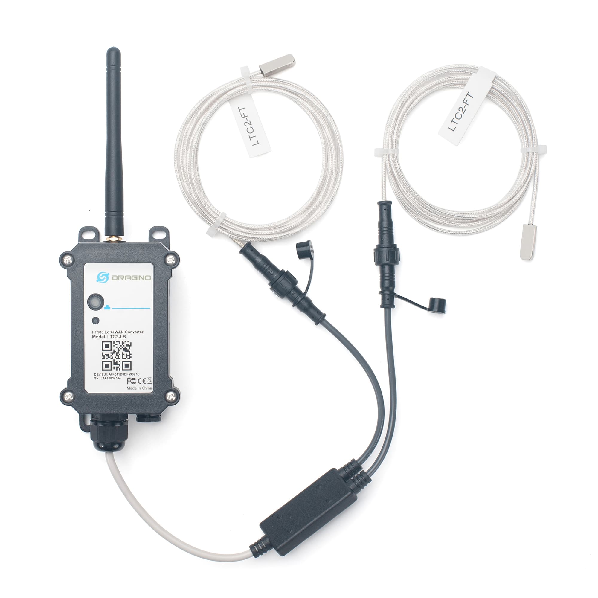 Transmisor de Temperatura LoRaWAN 2 Canales para Sonda PT100 LTC2-LB – Dragino