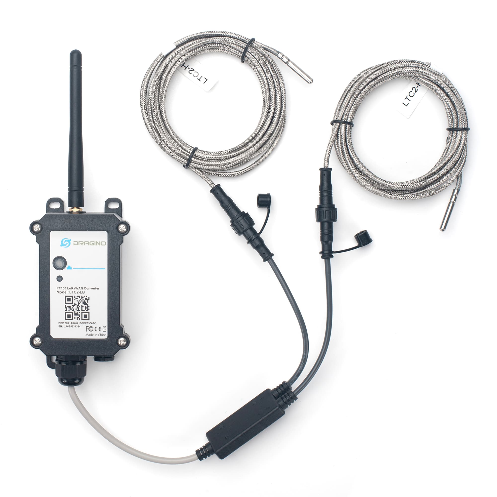 Transmisor de Temperatura LoRaWAN 2 Canales para Sonda PT100 LTC2-LB – Dragino