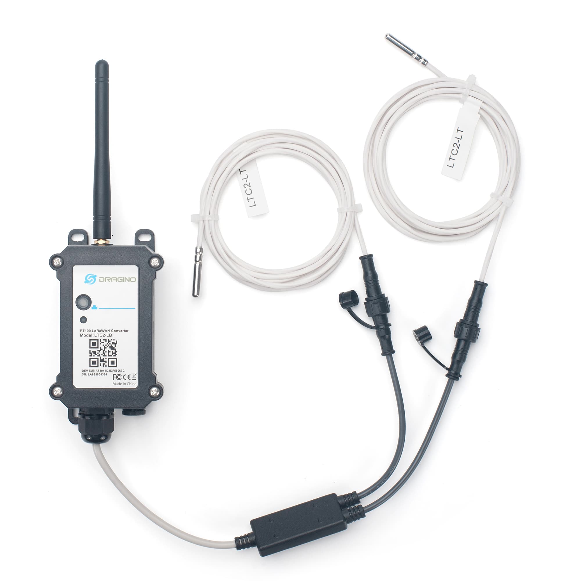 Transmisor de Temperatura LoRaWAN 2 Canales para Sonda PT100 LTC2-LB – Dragino