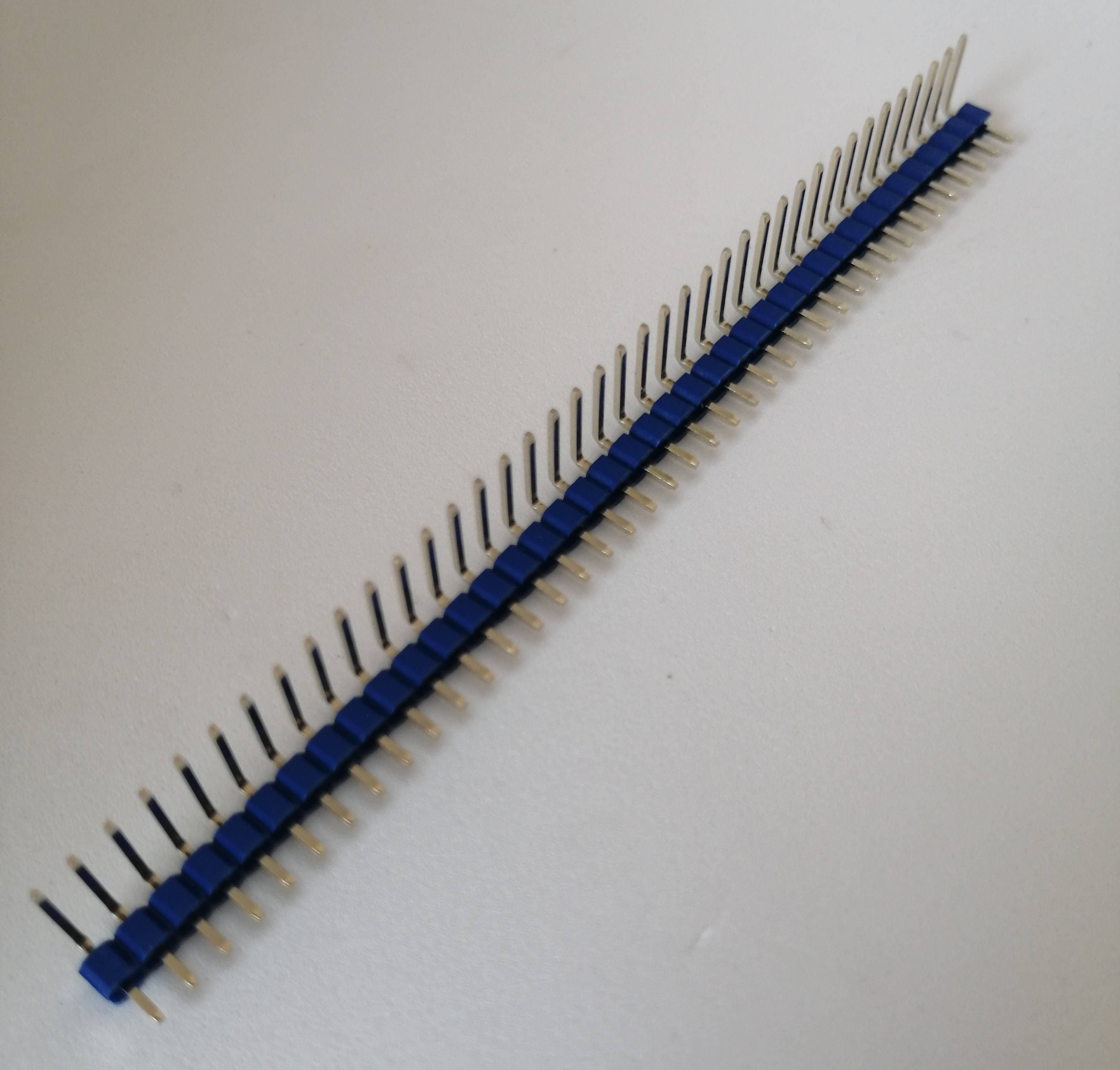 Pin Header Macho curvo 90° pack(40) azul 2.54mm