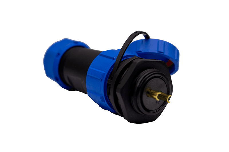 Conector de alta corriente IP67 2P panel pasante 30A