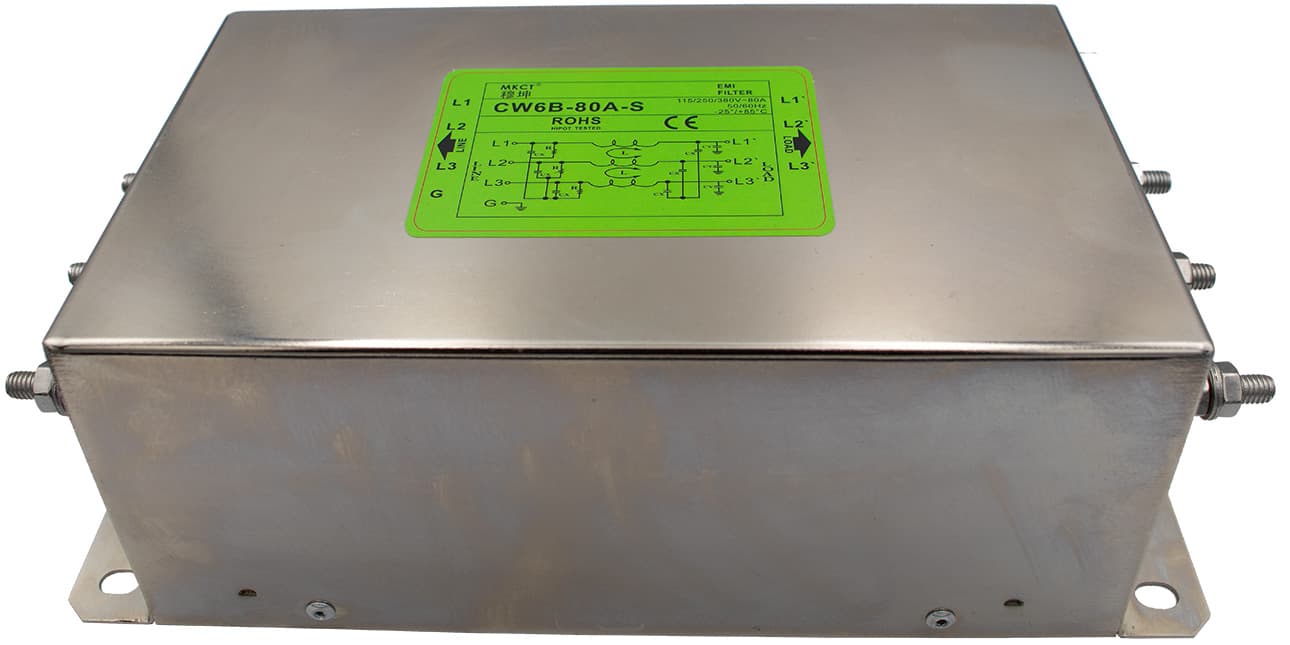 Filtro de linea trifasico EMI/EMC CW6B-80A-S 80A