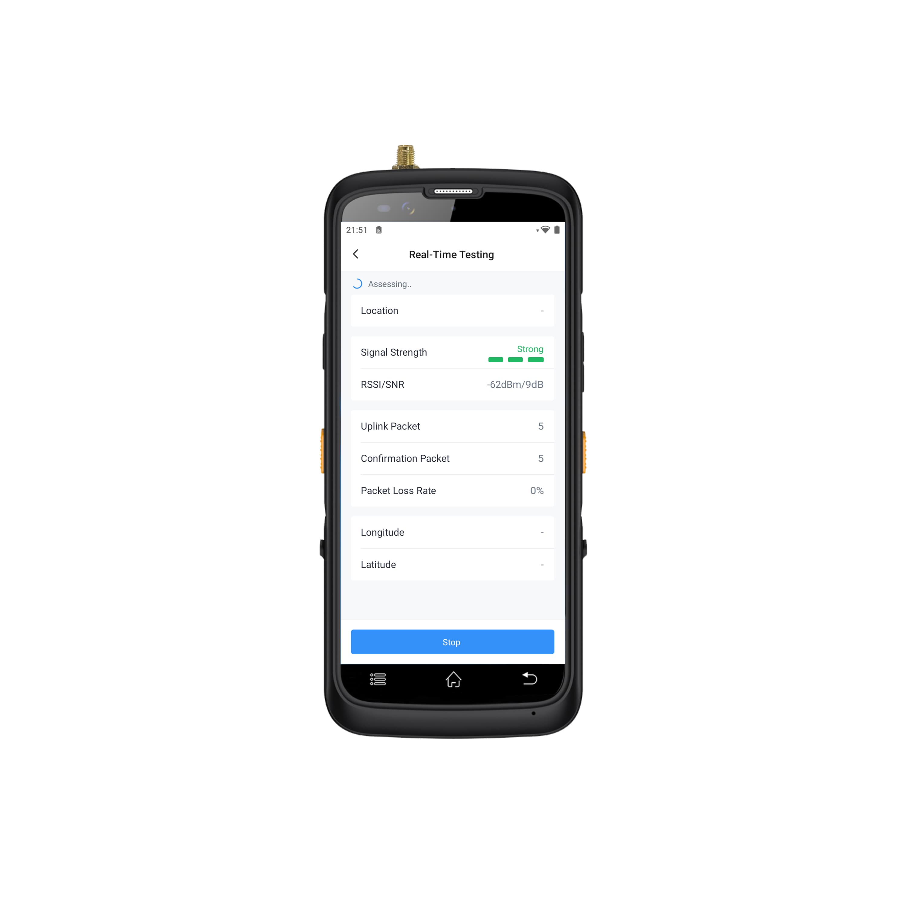 Tester de Red LoRaWAN FT101 – Milesight, Field Tester portátil con pantalla táctil