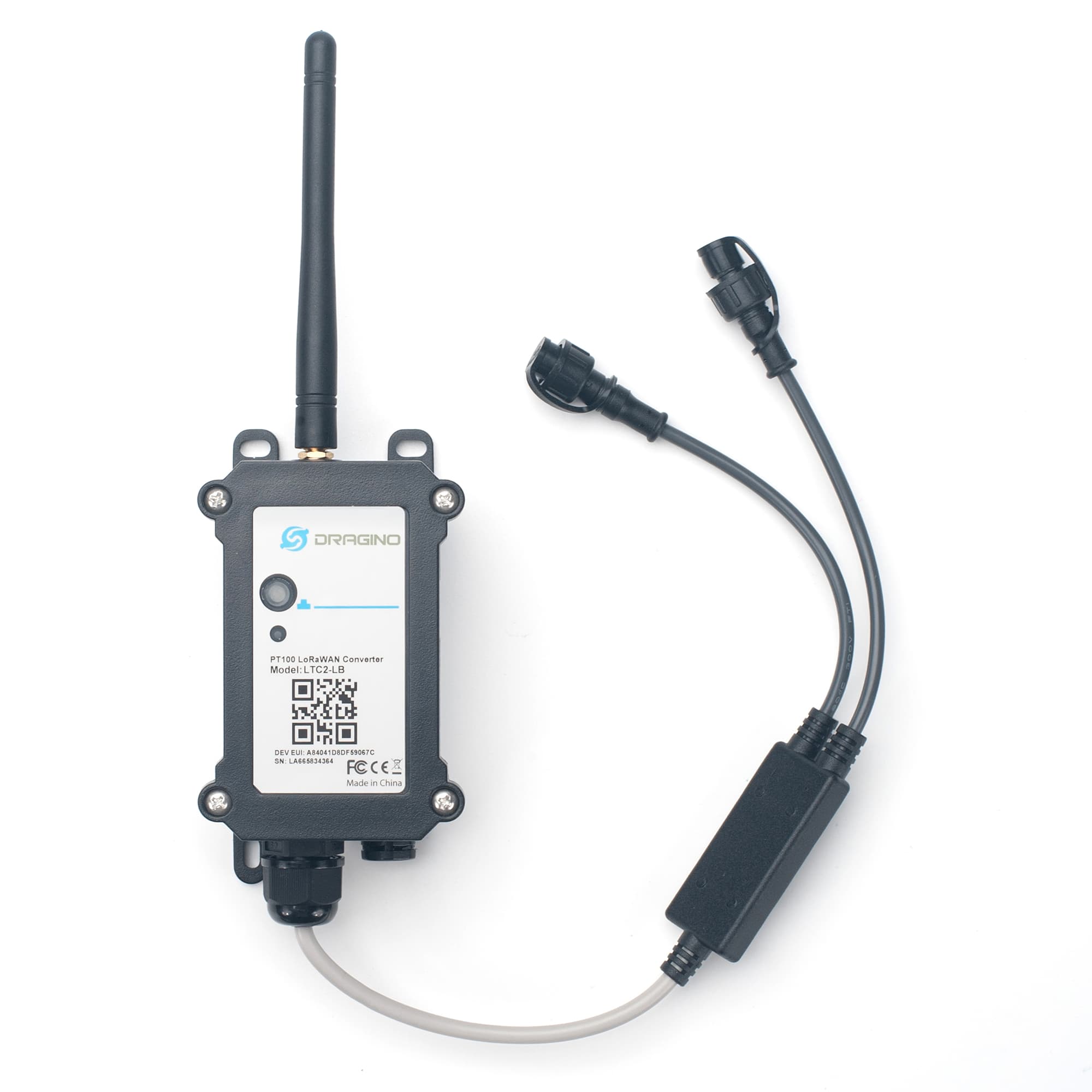 Transmisor de Temperatura LoRaWAN 2 Canales para Sonda PT100 LTC2-LB – Dragino